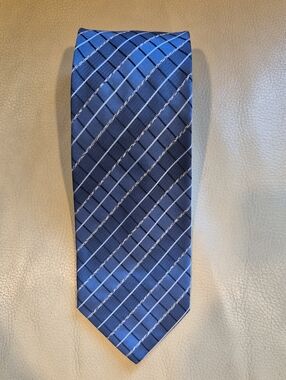 Emanuel Ungaro Silk Blended Made In Italy Blue Plaid Tie